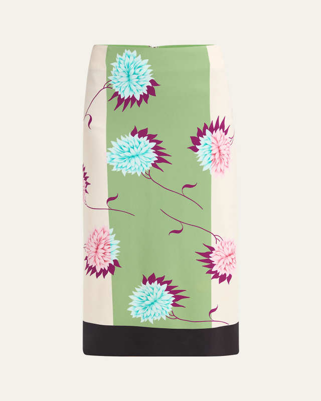 Floral Pencil Midi Skirt